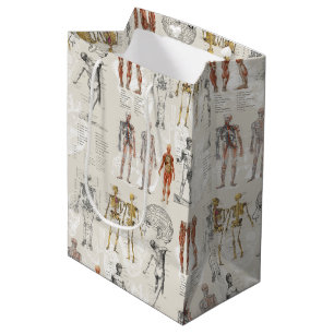 Vintage Anatomy Biology Art Collage Medium Gift Bag