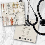Vintage Anatomy Biology Art QR Code Social Media Square Business Card<br><div class="desc">A beautiful collage of vintage anatomy and biology illustrations. Perfect design for medical students,  doctors,  nurses,  surgeons,  pharmacist,  therapists etc. A simple and professional way to introduce your business. Personalize your details,  qr code to create your own unique business card.</div>