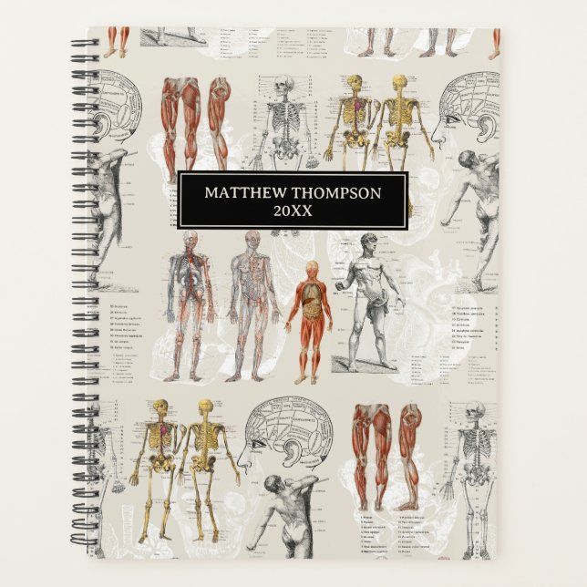 Vintage Anatomy Biology Illustrations Planner (Front)