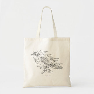 Vintage Anatomy Of A Bird Illustration Tote Bag