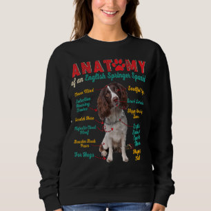 Vintage Anatomy Of An English Springer Spaniel Dog Sweatshirt