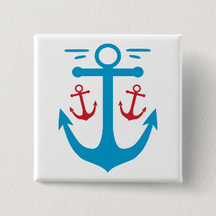 Vintage Anchor 2 Inch Square Button