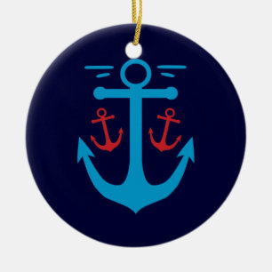 Vintage Anchor Ceramic Ornament