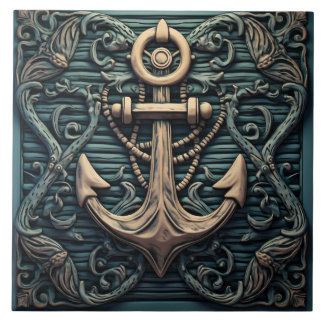 Vintage Anchor Marine Themed Tile