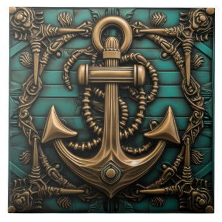 Vintage Anchor Marine Themed Tile