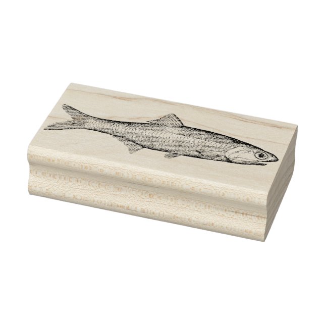 Vintage Anchovy Fish Rubber Art Stamp (Stamp)