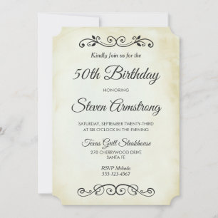 Vintage Ancien style occidental Invitation d'anniv