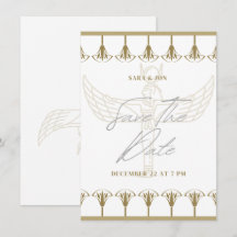 vintage ancient egyption  wedding save the date 
