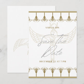 vintage ancient egyption  wedding save the date 