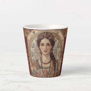 Vintage, Ancient Greece Women Style, Mozaik, Antiq Latte Mug