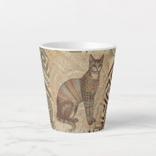 Vintage, Ancient Style,Cat Art, Antique  Latte Mug