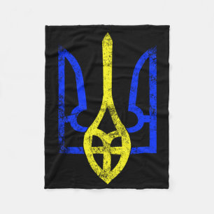 Vintage Ancient Tryzub Ukrainian Symbol Ukraine Fl Fleece Blanket