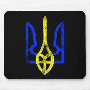 Vintage Ancient Tryzub Ukrainian Symbol Ukraine Fl Mouse Pad