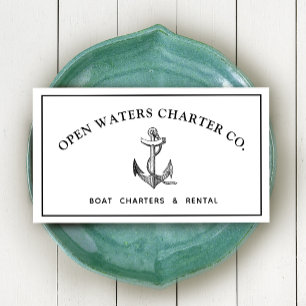 Vintage Ancre Marina Carte de visite blanc