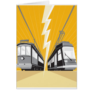 Vintage and Modern Streetcar Tram Train