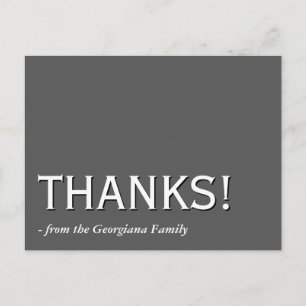 Vintage and Old Fashioned "THANKS!" Postcard