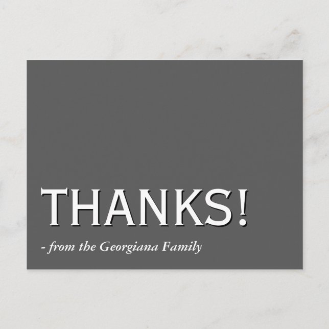 Vintage and Old Fashioned "THANKS!" Postcard (Front)