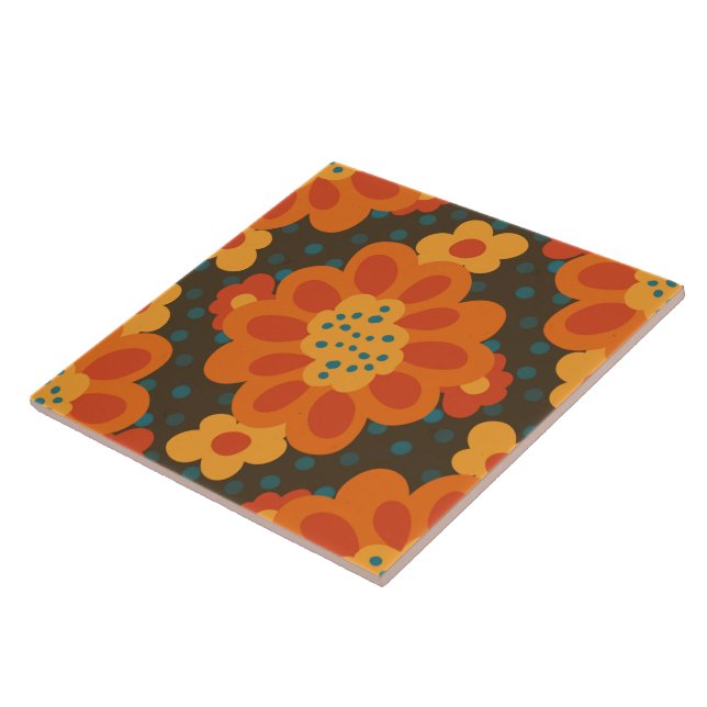 Vintage and retro seamless pattern ceramic tile (Side)