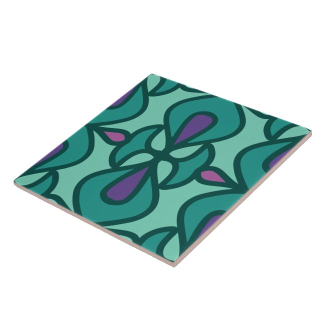 Vintage and retro seamless pattern ceramic tile (Side)