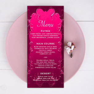 Vintage and Romantic Pink Wedding  Menu
