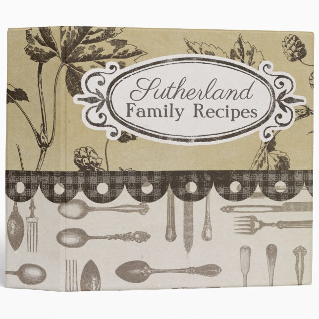 Vintage and Vines Recipe Binder (Front/Spine)