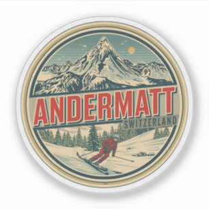 Vintage ANDERMATT ski Switzerland Swiss Alps gifts