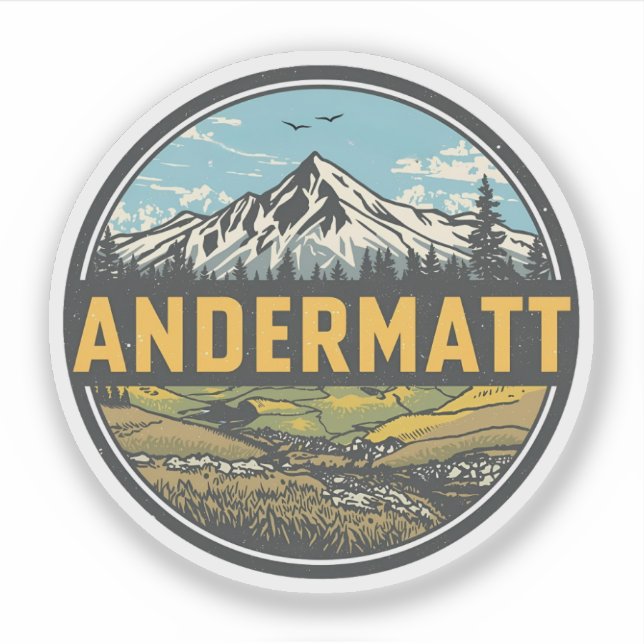 Vintage ANDERMATT ski Switzerland Swiss Alps gifts (Front)