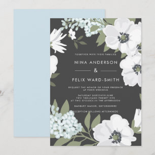 Vintage Anemone Ash Wedding Invitation