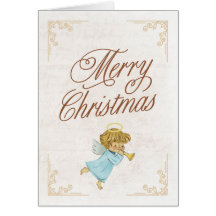Vintage ange Joyeux Noël carte de voeux