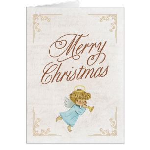 Vintage ange Joyeux Noël carte de voeux