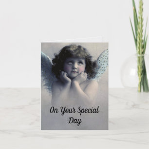 Vintage Angel Birthday Greeting Card