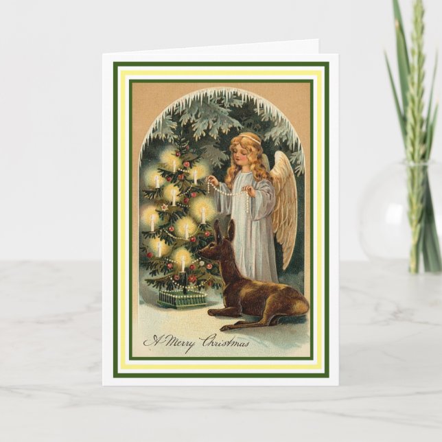 Vintage angel Christmas Holiday Note Card (Front)