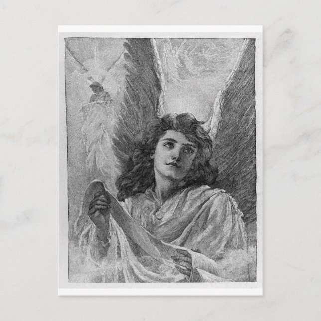 Vintage Angel Christmas Holiday Postcard (Front)