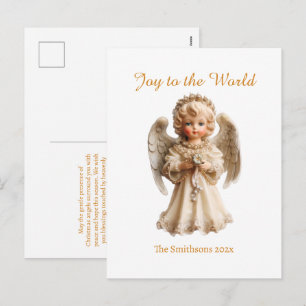 Vintage Angel Christmas Holiday Postcard