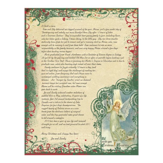 Vintage Angel Christmas Letter Letterhead