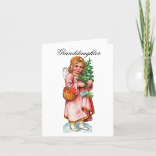 Vintage Angel Granddaughter Holiday Card
