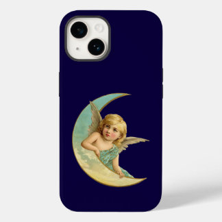Vintage Angel in Crescent Moon iPhone Case