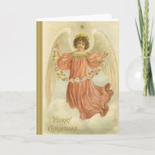 Vintage Angel Merry Christmas Holiday Card