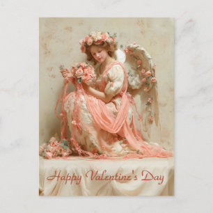Vintage Angel of Roses Valentine`s Day Postcard