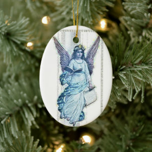 Vintage Angel Personalized Ceramic Ornament