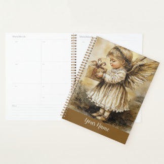 Vintage Angel Planner Personalize with Your Name"
