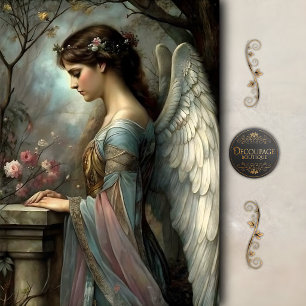 Vintage Angel Prayer Garden Decoupage Tissue Paper