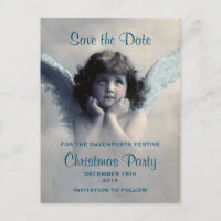 Vintage Angel Retro Christmas Save the Date