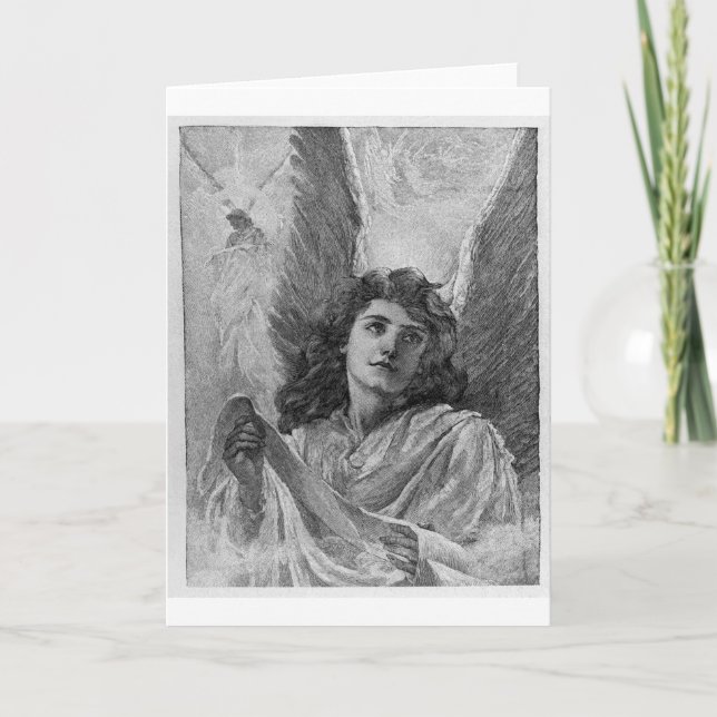 Vintage Angel Victorian Christmas Art Holiday Card (Front)