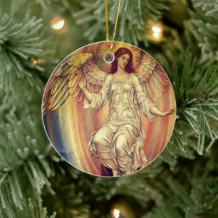 Vintage Angel Wings Ceramic Ornament