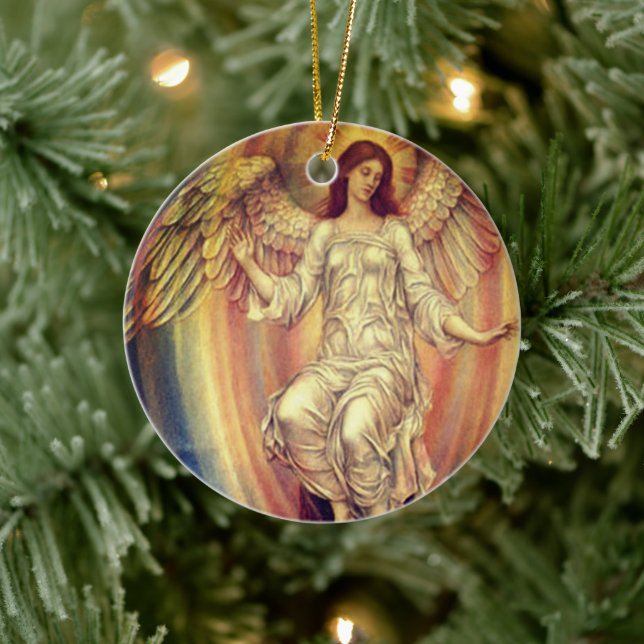 Vintage Angel Wings  Ceramic Ornament (Tree)