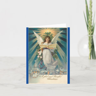 Vintage Angel With Book Holiday Card