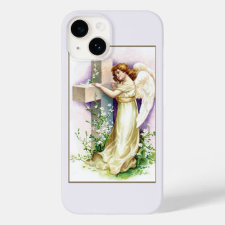 Vintage Angel With Christian Cross Case-Mate iPhone 14 Case