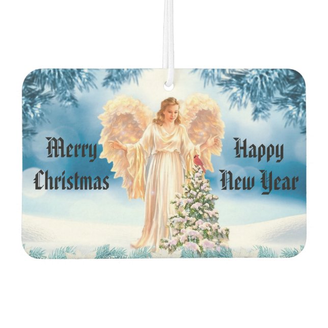 Vintage Angel With Tree Air Freshener (Front)
