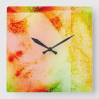 Vintage Angelic Statue Facial Square Wall Clock